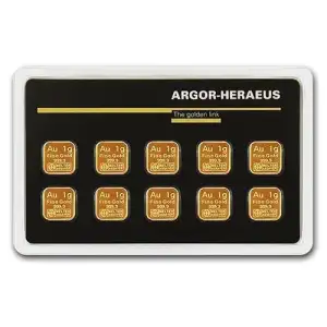 1 Gram x 10 Argor-Heraeus Arg Gold CombiBar