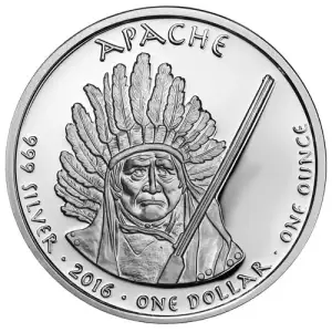 2016 1 oz Arizona Apache Rattlesnake Silver Round