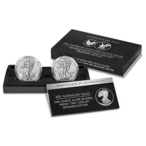 2021 American Silver Eagle Reverse Proof 2 Coin Set T1/T2