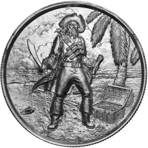 2oz Elemetal The Captain Ultra High Relief Silver Round (Privateer Series #3)