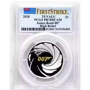 2020 1oz Silver James Bond 007 High Relief