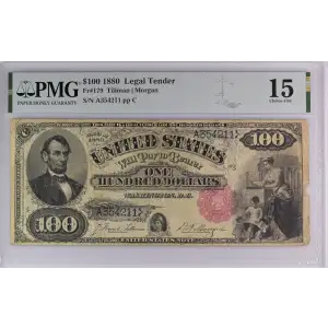 $100  Small Red, scalloped Legal Tender Issues 179 (2)