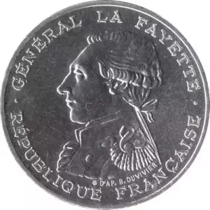 1987 Silver 100 Francs General Lafayette Proof - PIEDFORT (Varied Condition)  (2)