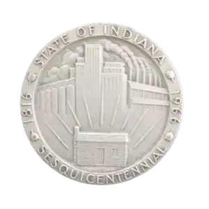 1.67 ozt Silver Sesquicentennial Medal State of Indiana (3)