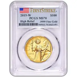2015-W American Gold Liberty PCGS MS70 High Relief First Strike