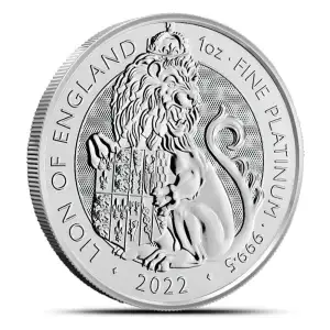 2022 1oz UK Royal Tudor Beast - Platinum Lion of England