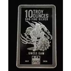 10 oz Envela Covid Uncle Sam Silver Bar (July 2020)
