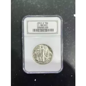 1943-D 50c Walking Liberty MS65