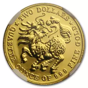 1983 Singapore 1/4 oz Gold $2 Qilin