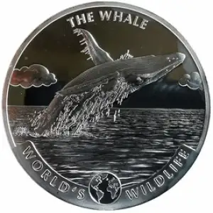 2020 Congo (Geiger Edelmetalle) World’s Wildlife Series 1oz  fine silver Whale