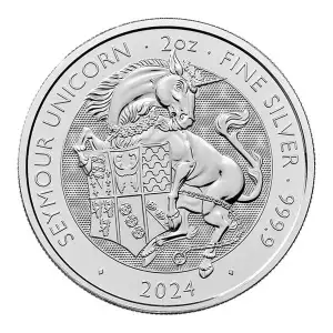 2024 2oz Silver Britain Tudor Queen's Beast: Seymour Unicorn