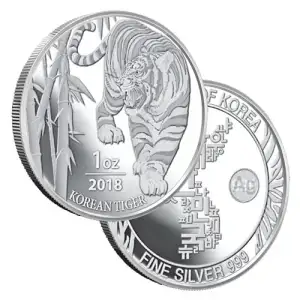 2018 Korean 1 oz Silver Tiger Round