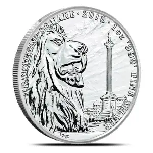 2018 Great Britain 1 oz Silver Landmarks of Britain: Trafalgar Square Bullion Coin (2)