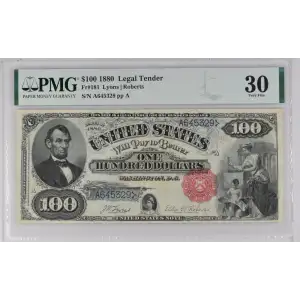 $100  Small Red, scalloped Legal Tender Issues 181 (2)
