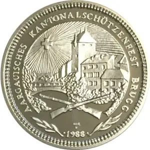 1988 Switzerland Silver 50 Franc Brugg Shooting Festival (2)