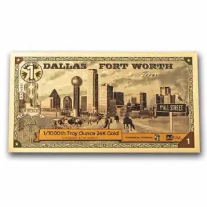 2025 Texas (Dallas/ Fort Worth) 1 Goldback Note