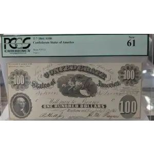 $100   Issues of the Confederate States of America CS-7