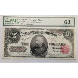 $10 1891 Small Red Treasury or Coin Notes 369