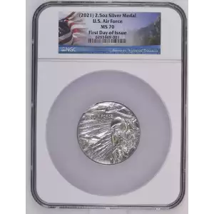 2021 2.5oz Silver Medal U.S. Air Force NGC MS70 First Day Of Issue