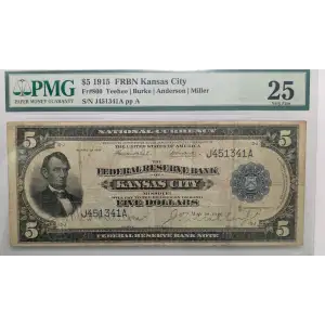 $5 1915  Federal Reserve Bank Notes 800