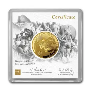 2021 Armenia 1/2oz Gold 25,000 Dram Noah's Ark BU (2)