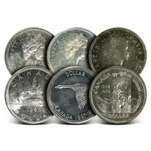 80% Canadian Silver Dollars 1937-1967 (ASW .60) (3)