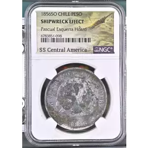 1855–1856 Chile 1 Peso SS Central America Pascual Esquerra Hoard NGC-Certified