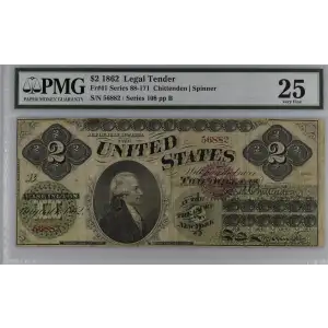 $2 Series 88-171 Face plate number left of portrait Type 2; Red Seal Legal Tender Issues 41 (2)