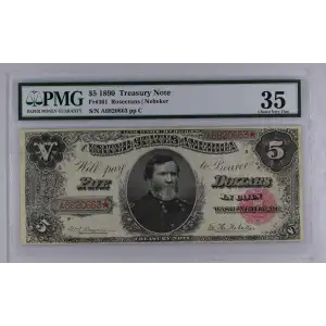 $5 1890 Small Red Treasury or Coin Notes 361 (2)