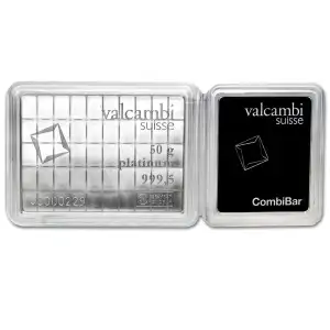 1 Gram x 50 Valcambi Platinum CombiBar