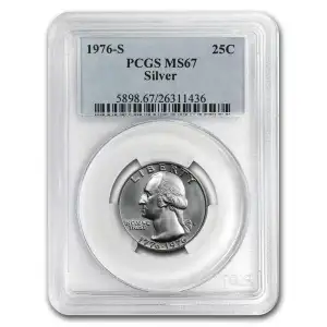 1976-S Washington Silver Quarter PCGS MS67 (3)