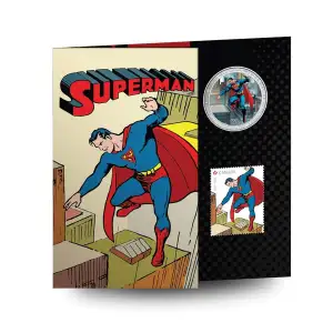 2013 50c 75th Anniversary of Superman™: Then and Now - Coin and Stamp Set