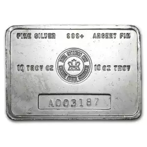 10 oz Silver Bar - Royal Canadian Mint (Vintage/Toning) (2)