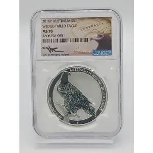 2016-P 1 oz Silver Australia Wedge-Tailed Eagle NGC MS70 Mercanti Signed