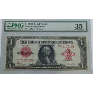 $1 1923 Small Red, scalloped Legal Tender Issues 40