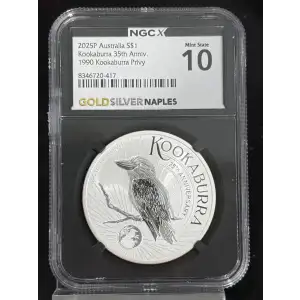 Australia Kookaburra 35 ANNI 1oz .999 Silver $1