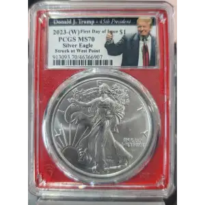 2023-(W) American Silver Eagle PCGS MS70 FDI (Donald Trump) (2)