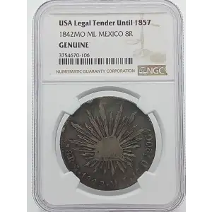 USA Legal Tender Until 1857: 1843-ZS OM Mexico 8R NGC Genuine [DUPLICATE for #564606]