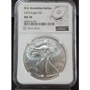 2023 Silver Eagle NGC MS-70 Eagle Landing T-2 Hard Drive U.S. Invention Series