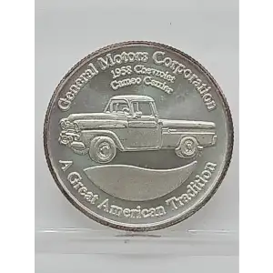 General Motors Corporation 1/2 oz Silver 1958 Chevrolet Cameo Carrier Round