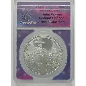 2024 John Wayne Medal 1 oz Silver ANACS MS69 TraderBea Slab (2)