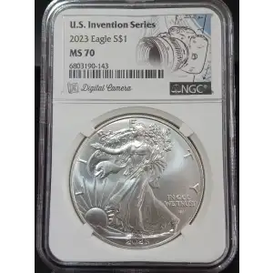 2023 Silver Eagle NGC MS-70 Eagle Landing T-2 Digital Camera U.S. Invention Series (2)