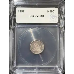 1857 Liberty Seated Half Dime ICG VG10 IDC Verified (2)