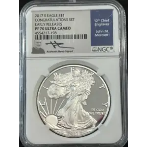 2017 S Eagle NGC PF70 UC Early Releases Congratulations Set John Mercanti Signed (2)
