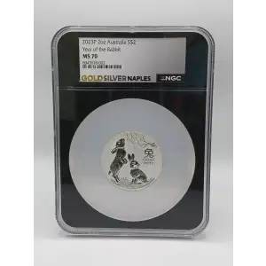 2023-P Australia 2 oz Year of the Rabbit Silver Coin NGC MS70 - Lunar Series III (4)