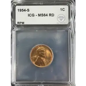 1954 S Lincoln Wheat Cent ICG MS64 Red RPM IDC Verified
