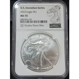 2023 Silver Eagle NGC MS-70 Eagle T-2 Cordless Power Tools U.S. Invention Series
