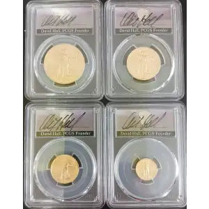 (1/10 oz, 1/4 oz, 1/2 oz, 1 oz) of the Gold American Eagle coins, as well as a 1oz Silver Eagle
