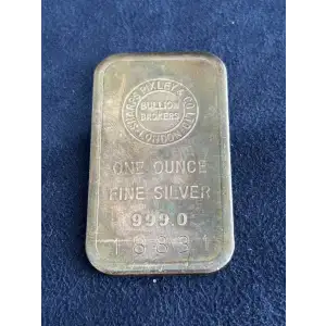 Sharps Pixley and Co LTD. London Bullion Brokers 1 oz Silver Vintage Bar