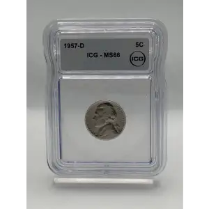 1957-D Jefferson Nickel ICG MS-66